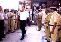 Hansie Crojne out of the team bus on South Africa's recent tour of India