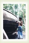 Getting ready to float : A boat under construction