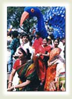 In celebratory attire and jubilant mood on Pahela Baishakh