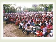 Audience in a cultural show arranged on Pahela Baishakh in Ramna Park�
