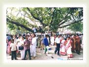 A festive gathering under "Ramna Batamool" in observance of Bangla new year�