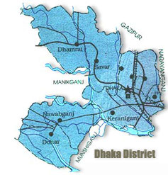 dhaka map bangladesh